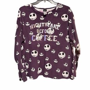 Disney Plum Night Jack Skellington Print Long Sleeve Sleep Top